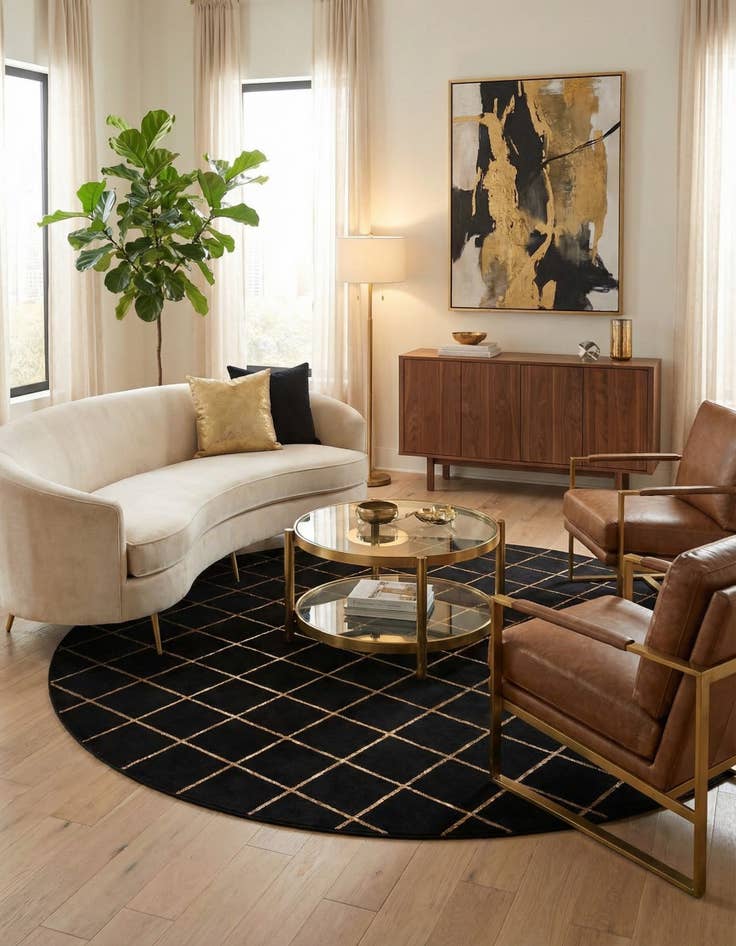 Detail image of 10' x 10' Vogue Geo Round Rug