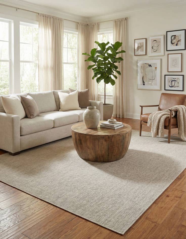 Detail image of 9' x 12'  Washable Solid Indoor / Outdoor Rug