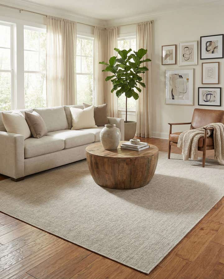 9' x 12' Easy-Clean Solid Indoor / Outdoor Rug