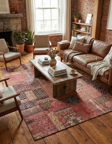 6' 2 x 9' 6 Hand Knotted Ultra Vintage Persian Wool Rug