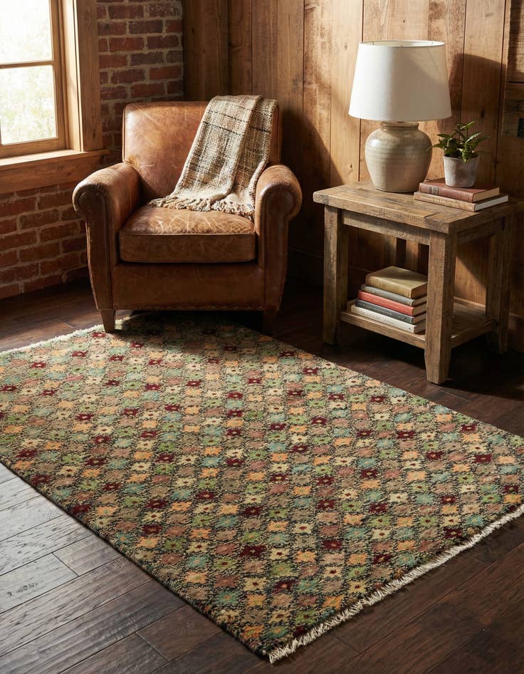 Detail image of 3' 2 x 5'  Hand Knotted Balouch Wool Rug