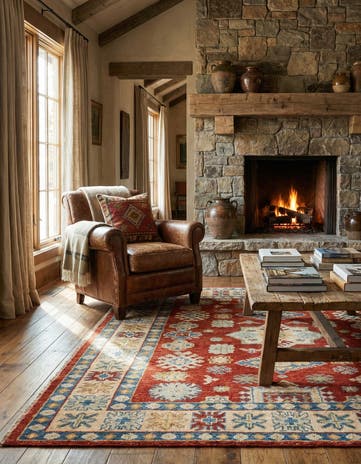 5' 8 x 7' 9 Hand Knotted Kazak Wool Rug