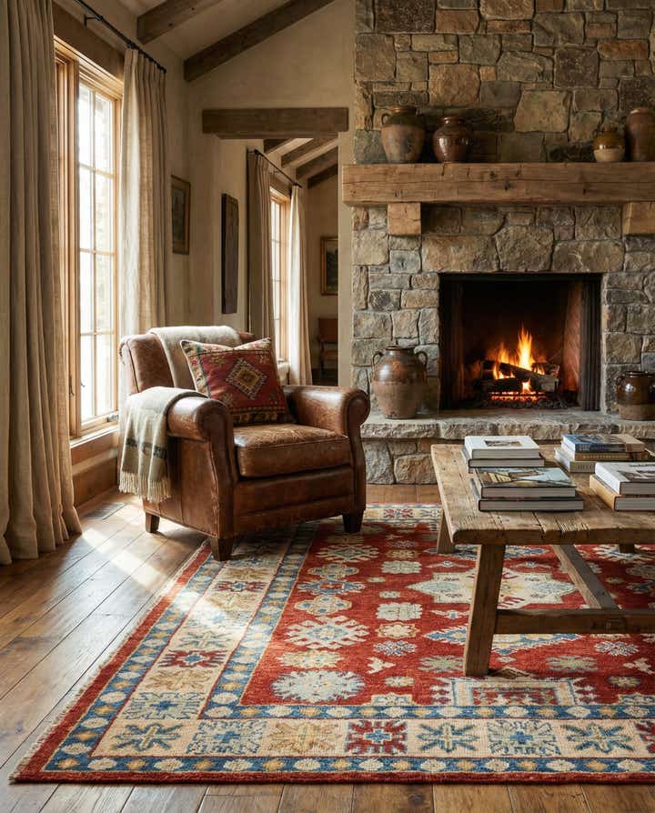 5' 8 x 7' 9 Hand Knotted Kazak Wool Rug