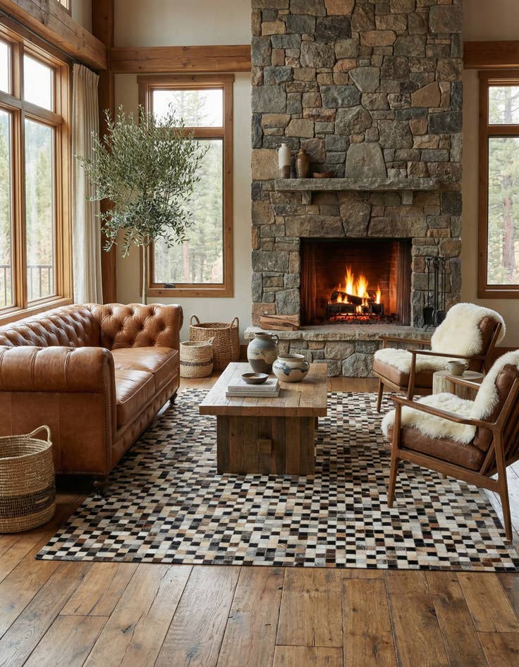 Detail image of  5' x 7' 11 Cowhide - Patchwork Rug