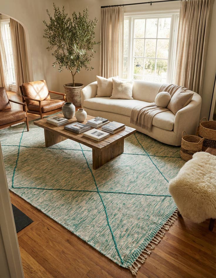 Detail image of 8' 10 x 12' 9  Hand Knotted Moroccan Wool Rug