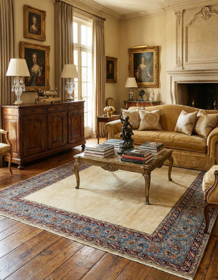 Detail image of  7' 3 x 9' 9  Hand Knotted Tabriz Persian Wool Rug