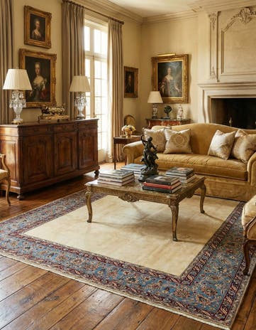7' 3 x 9' 9 Hand Knotted Tabriz Persian Wool Rug