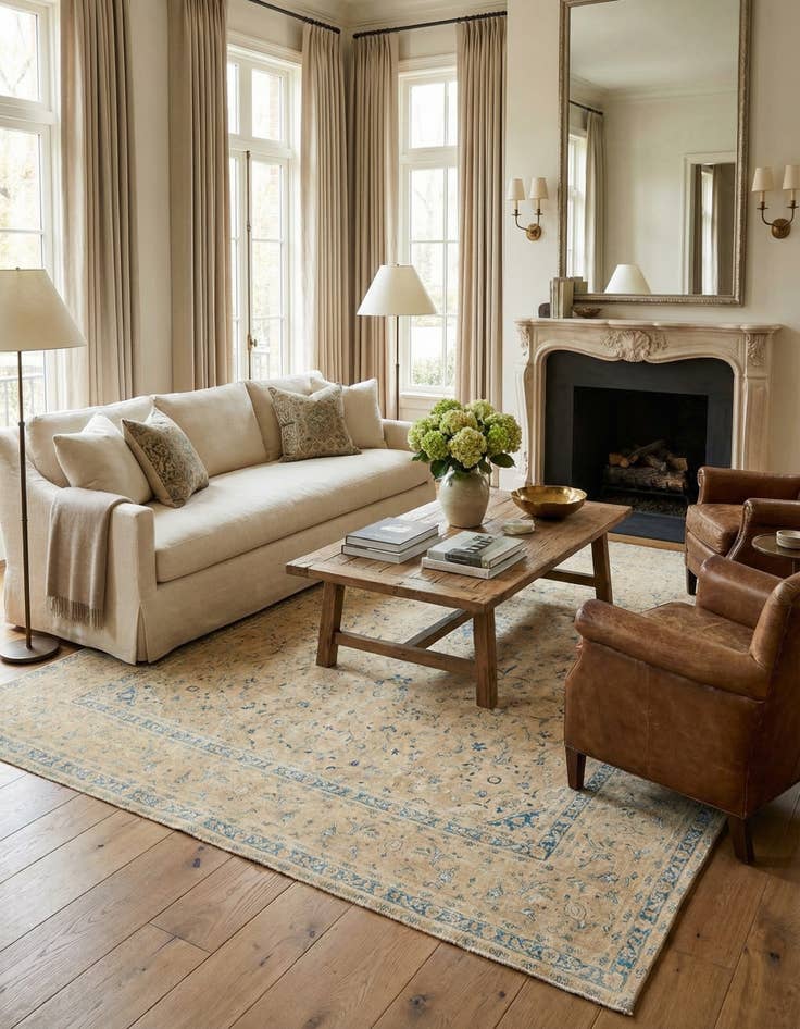 Detail image of 9' x 13'  Hand Knotted Ultra Vintage Persian Wool Rug