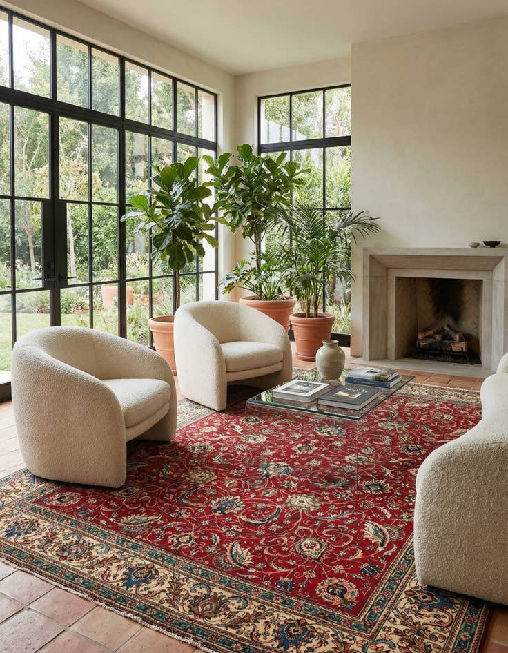 Detail image of 9' 8 x 12' 6 Hand Knotted Tabriz Persian Wool Rug