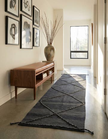 2' 7 x 9' 8 Hand Woven Kilim Modern Wool Runner Rug