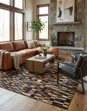 5' 3 x 7' 11 Cowhide - Patchwork Rug