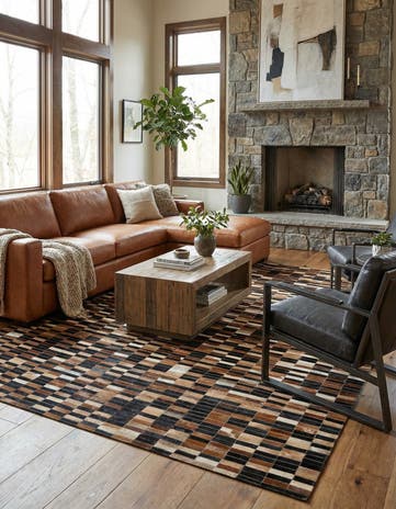 5' 3 x 7' 11 Cowhide - Patchwork Rug