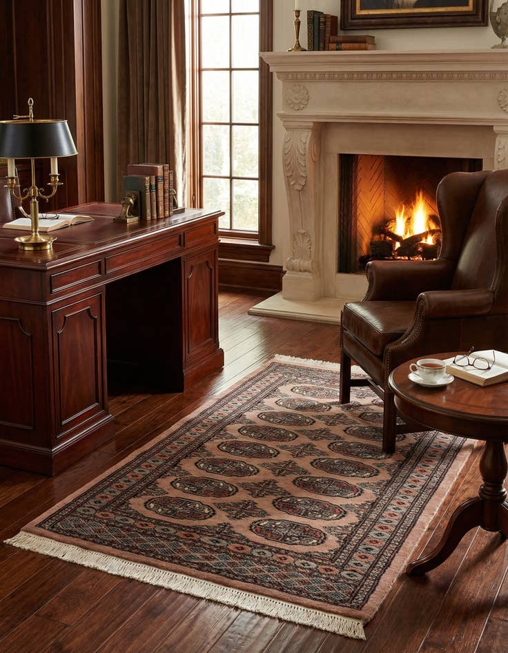 Detail image of  3' 2 x 5' 1  Hand Knotted Bokhara Oriental Wool Rug