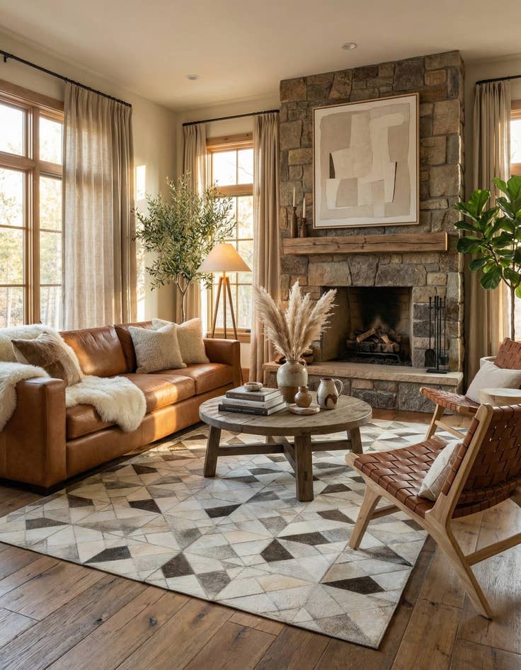 Detail image of 5' x 7' 11 Cowhide - Patchwork Rug