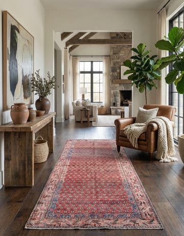 3' 10 x 9' 6 Hand Knotted Ultra Vintage Persian Wool Runner Rug