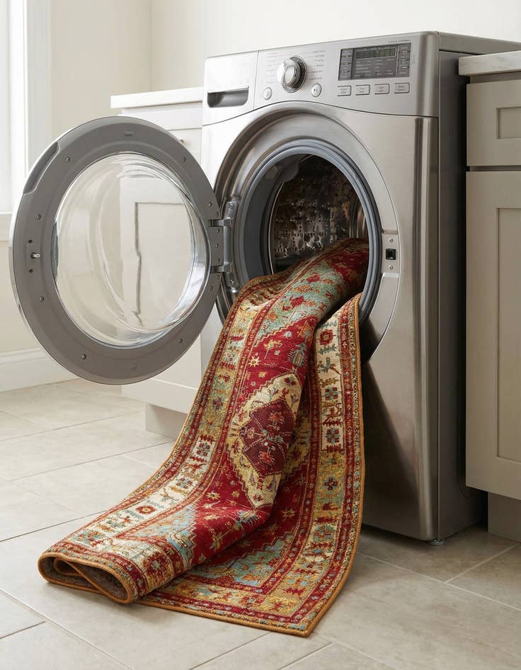 Detail image of  2' 7 x 10'  Washable Traditional Indoor / Outdoor Runner Rug