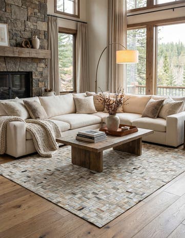 5' x 8' Cowhide Leather Rug