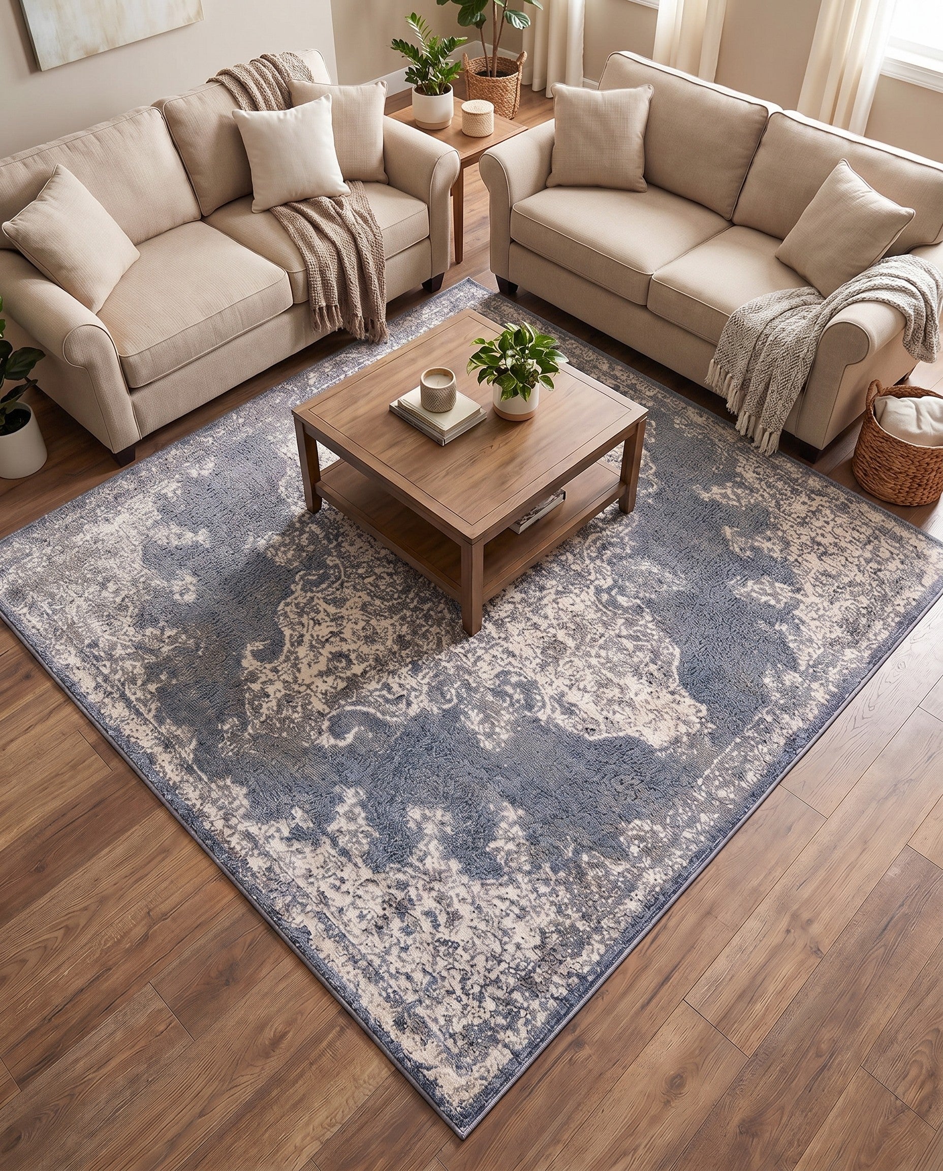 Gray Sahara Square Rug
