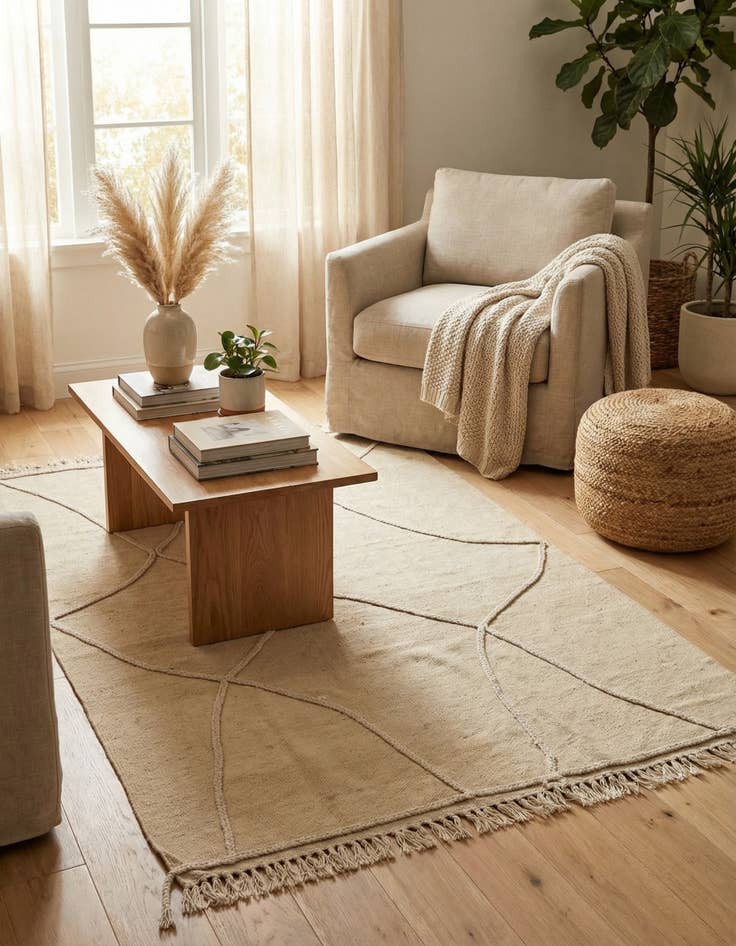 Detail image of 4' 4 x 6' 3  Hand Knotted Moroccan Wool Rug