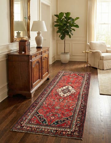 3' 6 x 9' 11 Hamedan Wool Runner Rug