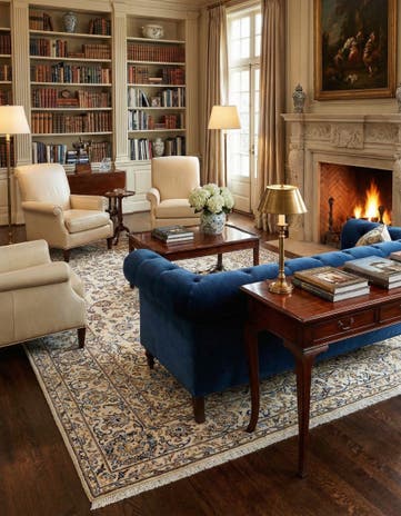 6' 5 x 9' 9 Kashan Wool Rug
