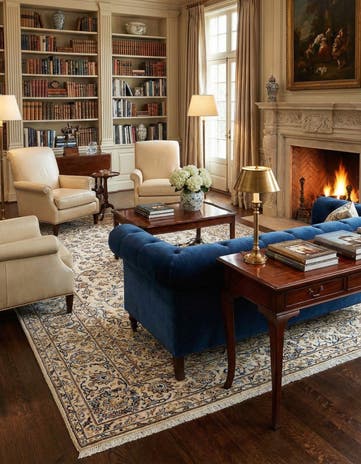 6' 5 x 9' 9 Kashan Wool Rug
