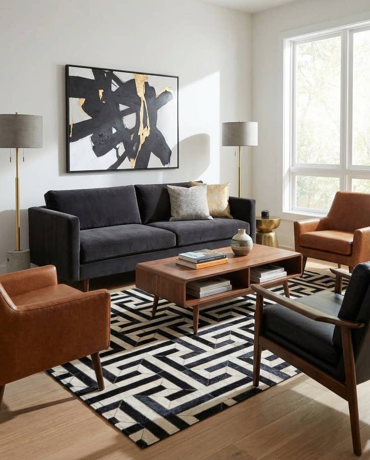 Detail image of 4' x 6' 1 Cowhide - Patchwork Rug