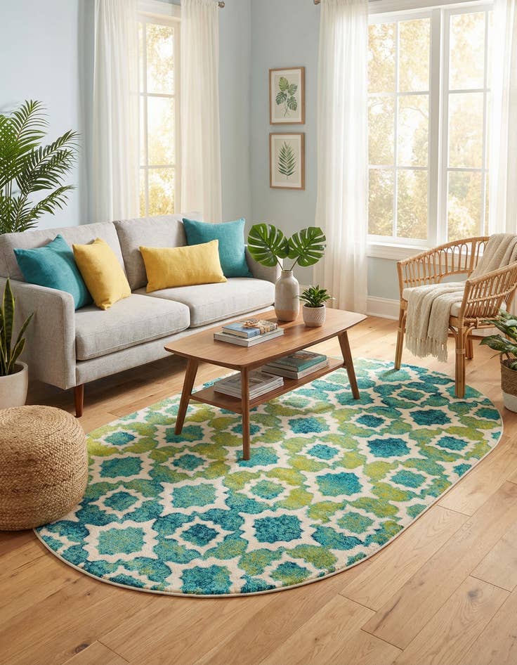 Detail image of 5' 3 x 8' Azalea Oval Rug