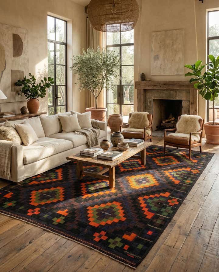 10' x 15' 9 Hand Woven Kilim Afghan Wool Rug