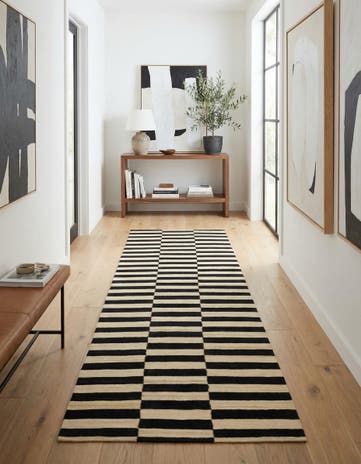 2' 9 x 9' 9 Hand Woven Kilim Modern Wool Runner Rug