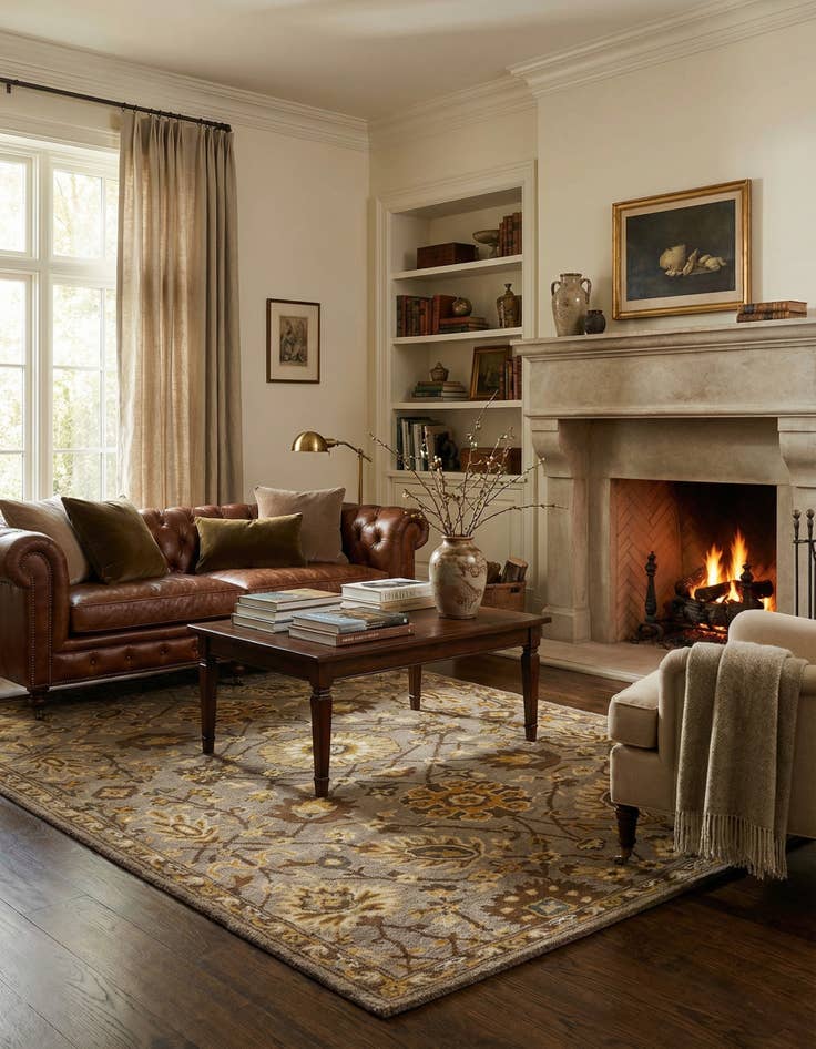 Detail image of 5' 1 x 8' Agra Wool Rug