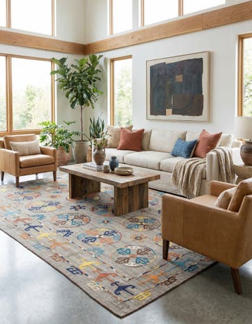 8' 7 x 11' 9 Hand Woven Kilim Modern Wool Rug