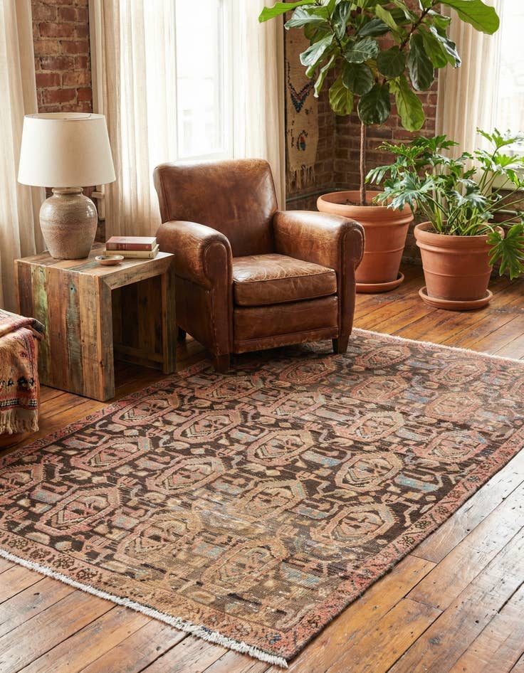 Detail image of  3' 9 x 5' 10  Hand Knotted Ultra Vintage Persian Wool Rug