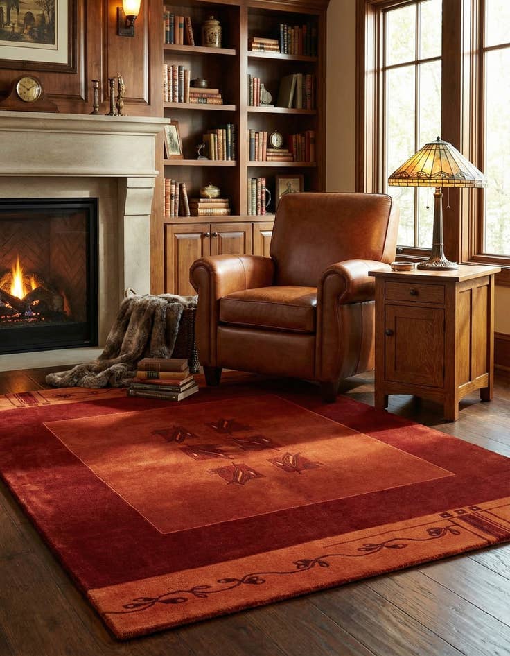 Detail image of 5' 8 x 7' 10  Hand Knotted Tibet Wool Rug