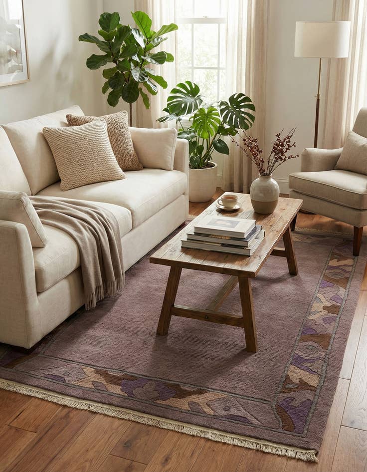 Detail image of  4' 1 x 6' 3  Hand Knotted Tibet Wool Rug