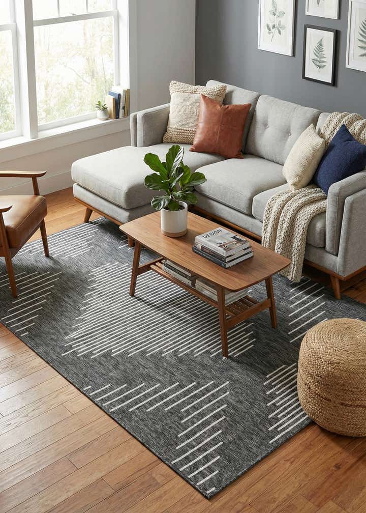 5' 3 x 8' Easy-Clean Modern Indoor / Outdoor Rug