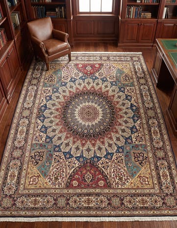 6' 8 x 8' 5 Hand Knotted Tabriz Persian Square Rug