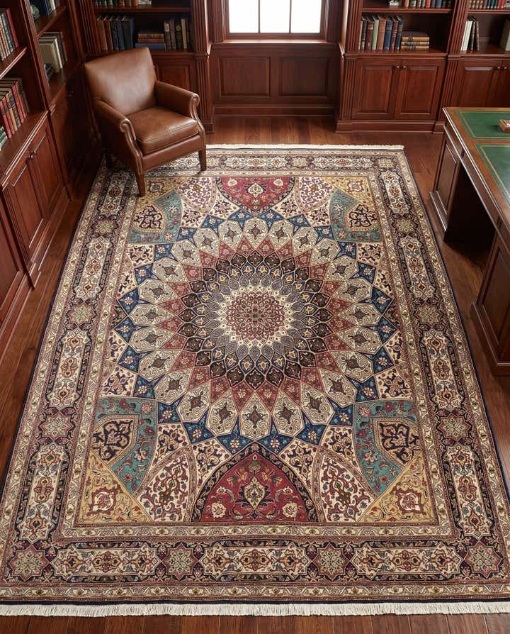 6' 8 x 8' 5 Hand Knotted Tabriz Persian Square Rug