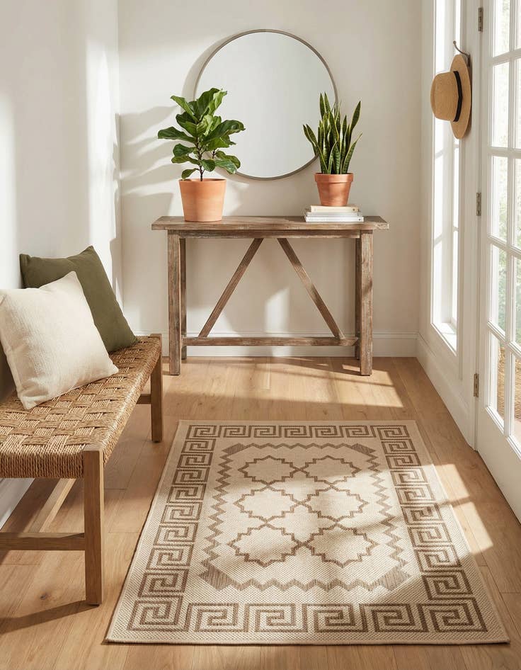 Detail image of 2' 2 x 3'  Washable Trellis Indoor / Outdoor Rug