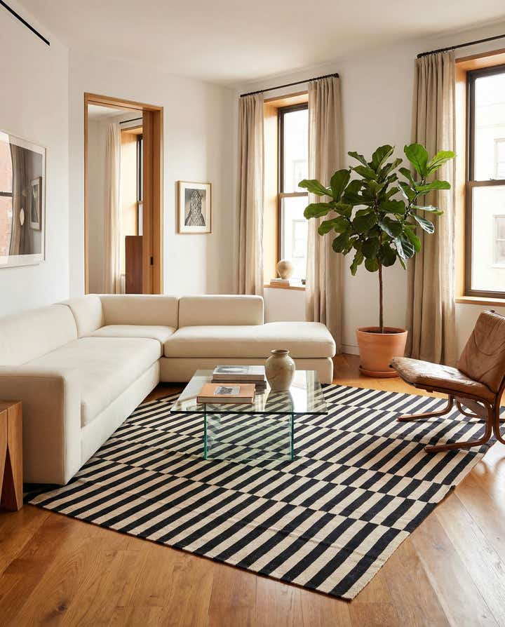 8' 5 x 9' 7 Hand Woven Kilim Modern Wool Rug