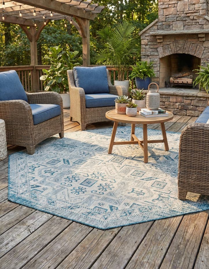 7' 10 x 7' 10 Easy-Clean Aztec Indoor / Outdoor ...