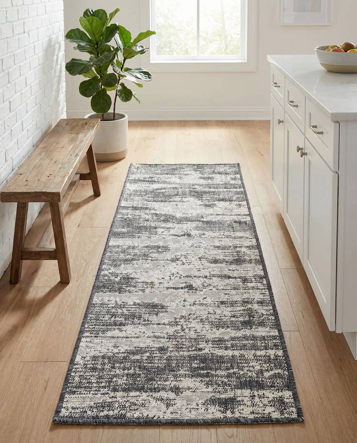 Detail image of 2' x 6' Easy-Clean Modern Indoor / Outdoor Runner Rug