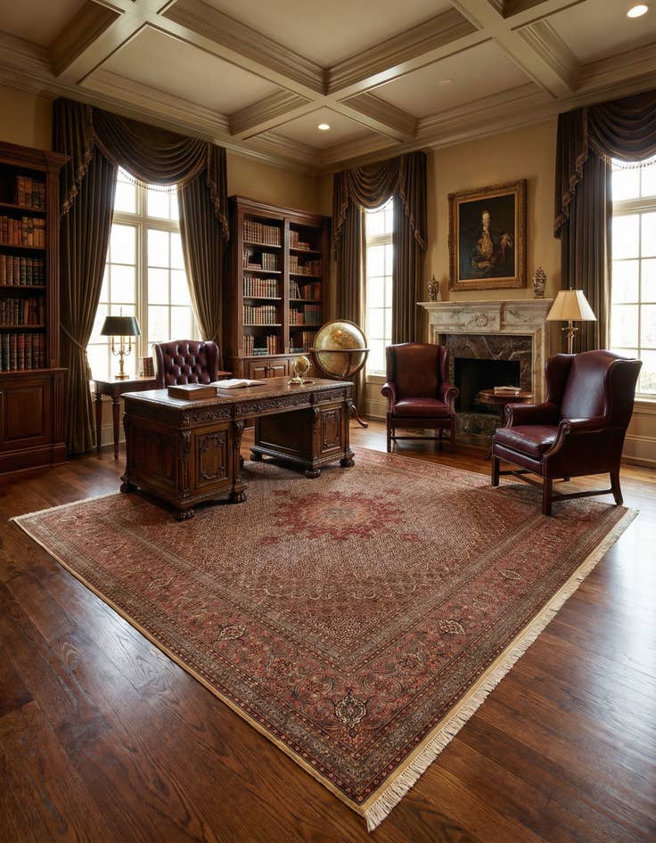 Detail image of 9' 10 x 9' 10 Tabriz Mahi Square Rug