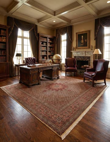 9' 10 x 9' 10 Tabriz Mahi Square Rug