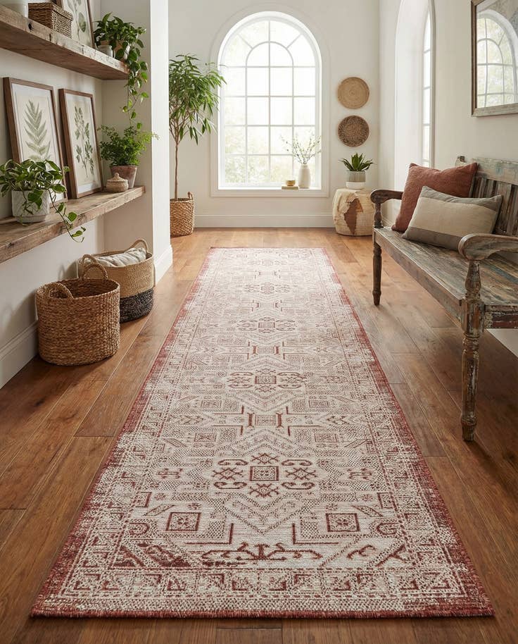 Detail image of 2' 7 x 12' Easy-Clean Aztec Indoor / Outdoor Runner Rug