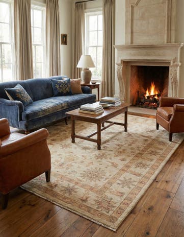 5' 8 x 8' 6 Hand Knotted Peshawar Ziegler Rug