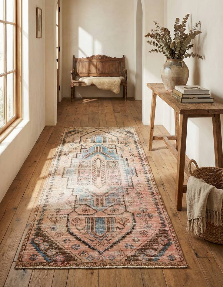 Detail image of 3' 2 x 6' 7  Hand Knotted Ultra Vintage Persian Wool Runner Rug