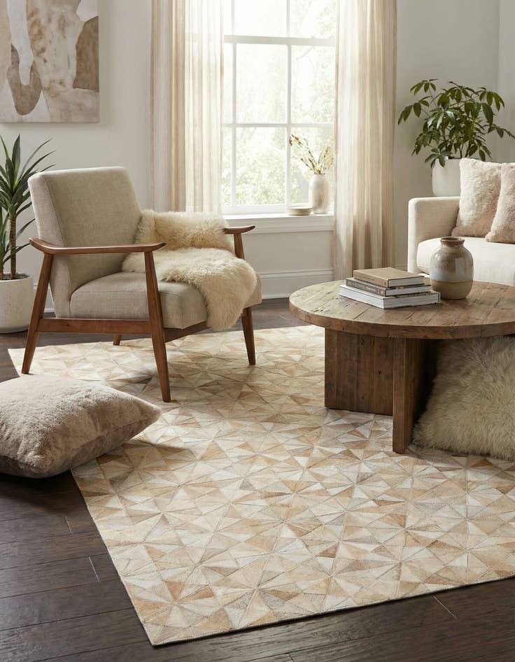 Detail image of  3' 11 x 6' Cowhide Stocks Rug