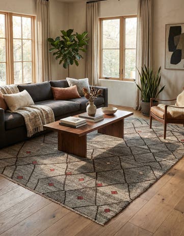 7' 1 x 9' 4 Hand Woven Kilim Modern Wool Rug