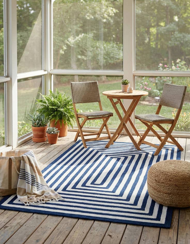 Detail image of  4' 1 x 6' 1  Hand Woven Eco Verse   Washable Indoor / Outdoor Rug